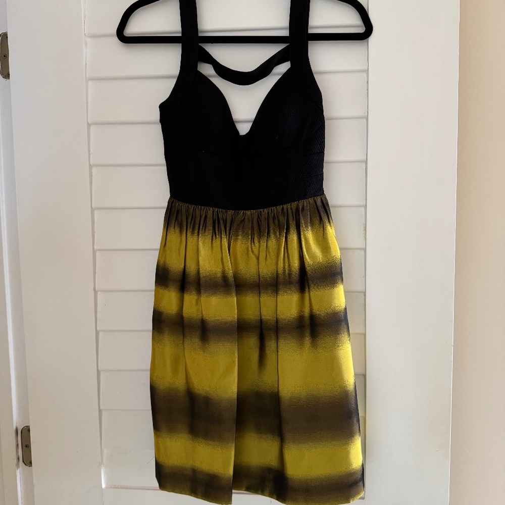 Black and Gold Cocktail Dress Ali Ro Sz 2